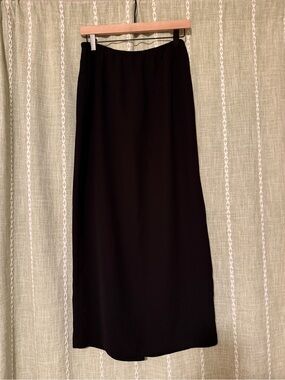 Vintage Classic Black Maxi Skirt - Women's Elegant Long Skirt